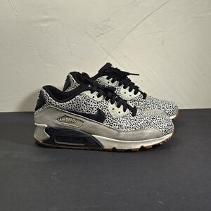 Nike Air Max 90 Womens 8.5 Black Grey Safari 443817-102 Premium Sneakers